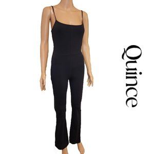 Quince Ultra-Form Kick Flare Jumpsuit NWT Black Small